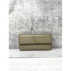 Chanel Lambskin Camellia Embossed Wallet